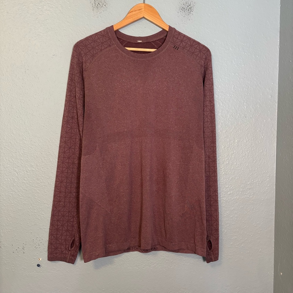 Lululemon Men’s Maroon Long‎ Sleeve Workout Shirt